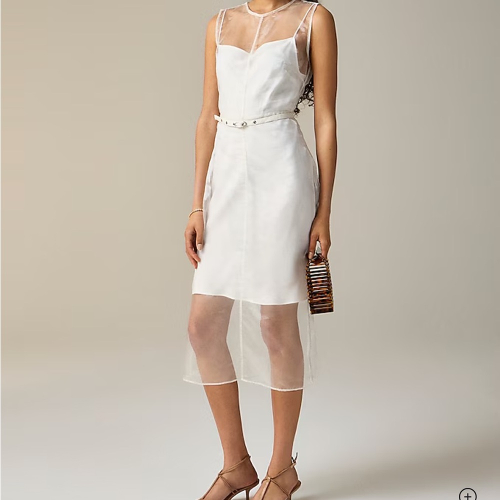 J Crew Collection layered shift dress in liquid organza